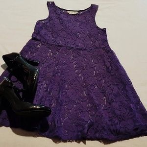 Free People Eggplant Purple Lace Dress